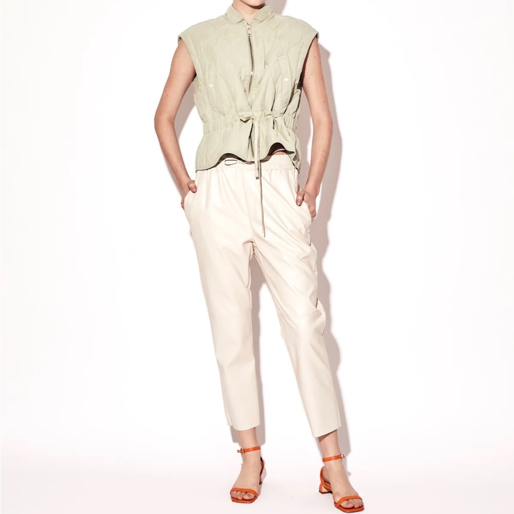 DÈLUC Fleetwood White, Cropped, Leather Pants